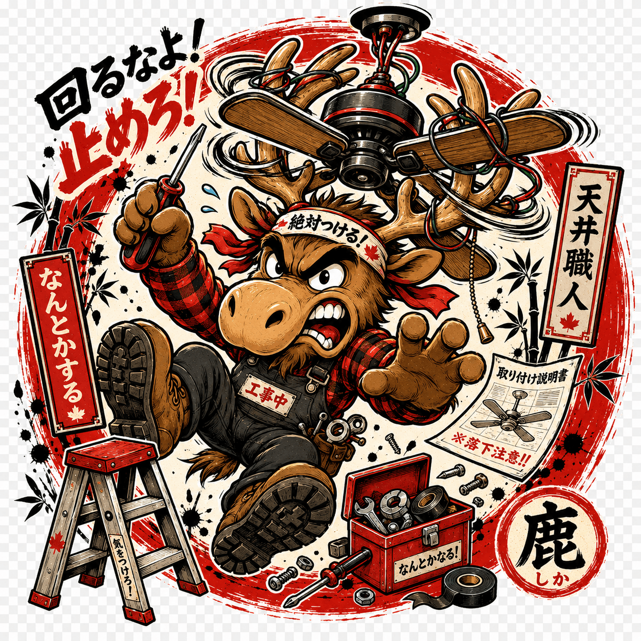 Ceiling Moose — Yabaizoo design (鹿 / 天井職人)