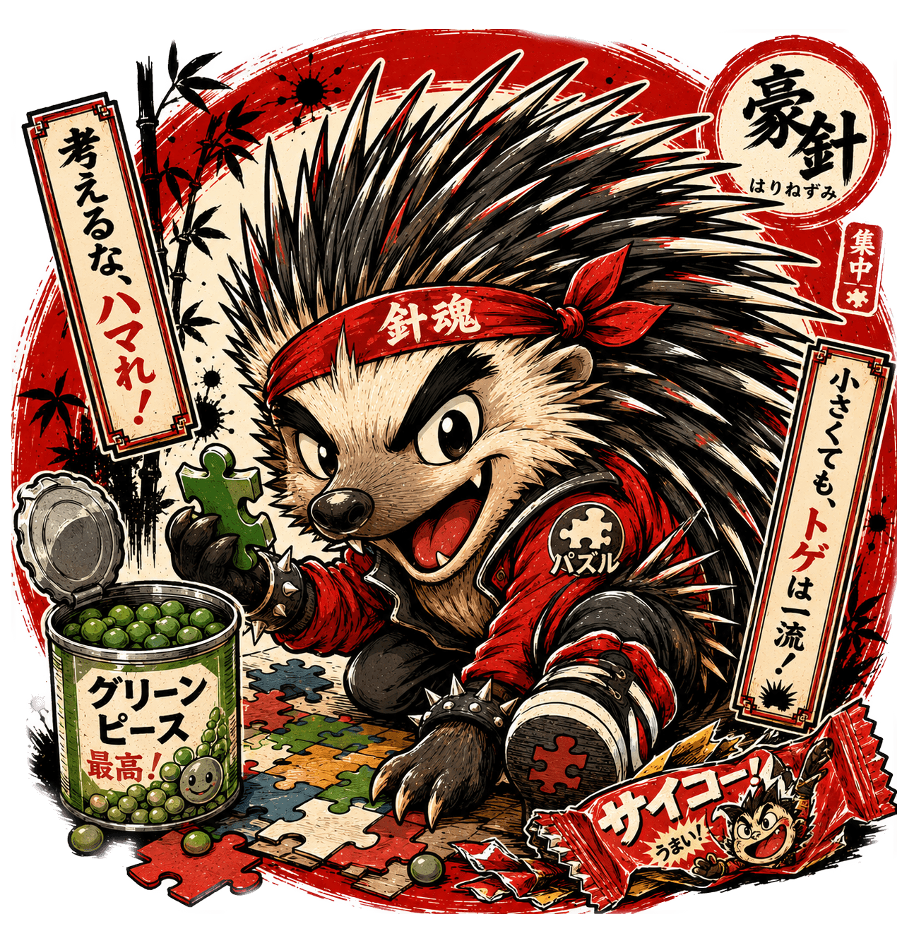 Puzzle Porcupine — Yabaizoo design (豪針 / パズル魂)
