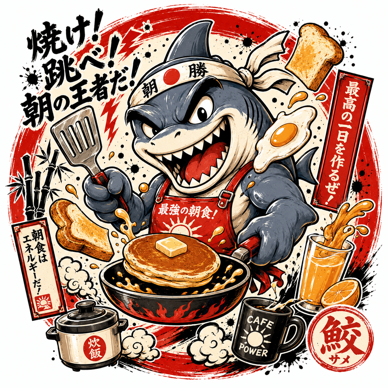 Breakfast Shark — Yabaizoo design (鮫 / 最強の朝食)